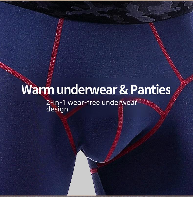 Colanți termici cu talie medie pentru bărbați - Croială slim, Culoare uni, Colecția toamnă/iarnă