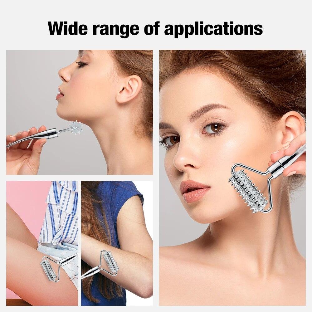 1Pc Zinc Alloy Pointed Roller Spatula Massage Ball Face Roller Massager Improve Neck Facial Beauty Skin Care Tool