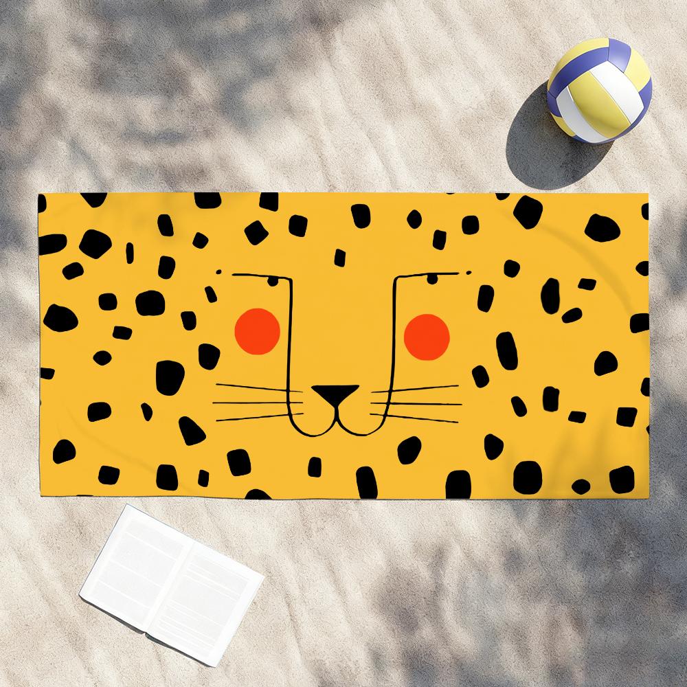 Nordic Cute Tiger Expression Towel Shower Sauna Travel Spa Quick Dry Gym Accessories Soft Large Beach Towels