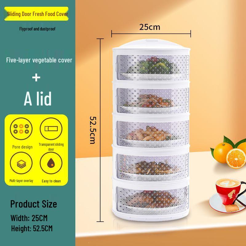 Breathable Insect-Proof Kitchen Storage Rack with Thickened Vegetable Cover and Overnight Dish Insulation