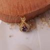 2025 Elegant Gold Teardrop Amethyst Diamond Pendant Necklace
