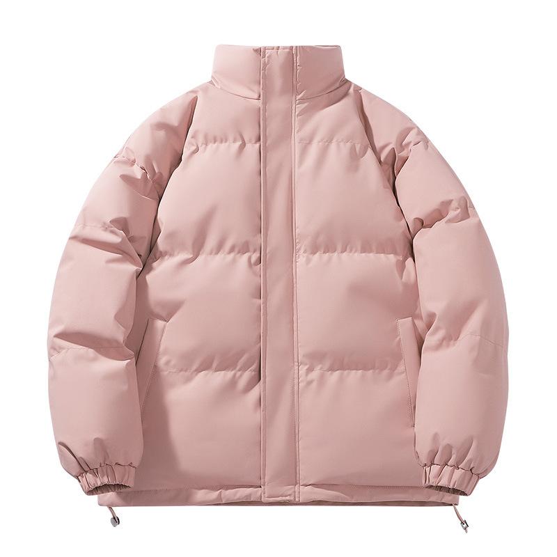 

Мужская утепленная куртка в осенне-зимнем стиле Гонконга, со стоячим воротником, утолщенная, свободного кроя, в корейском стиле, трендовая, универсальная, парная M розовый