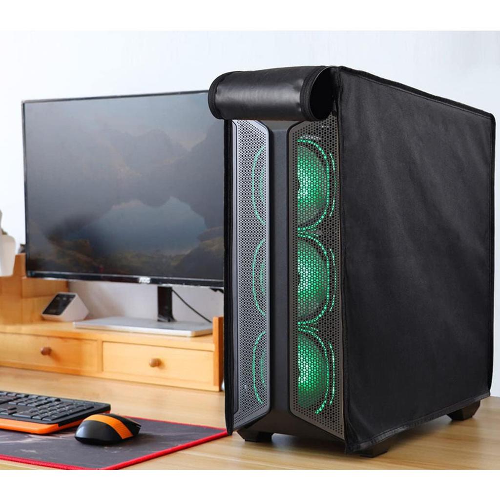 PC Computer Dust Cover Mid-Tower Protective Cover  Heavy-Duty Host Dust-Proof And Waterproof Cover With Zipper