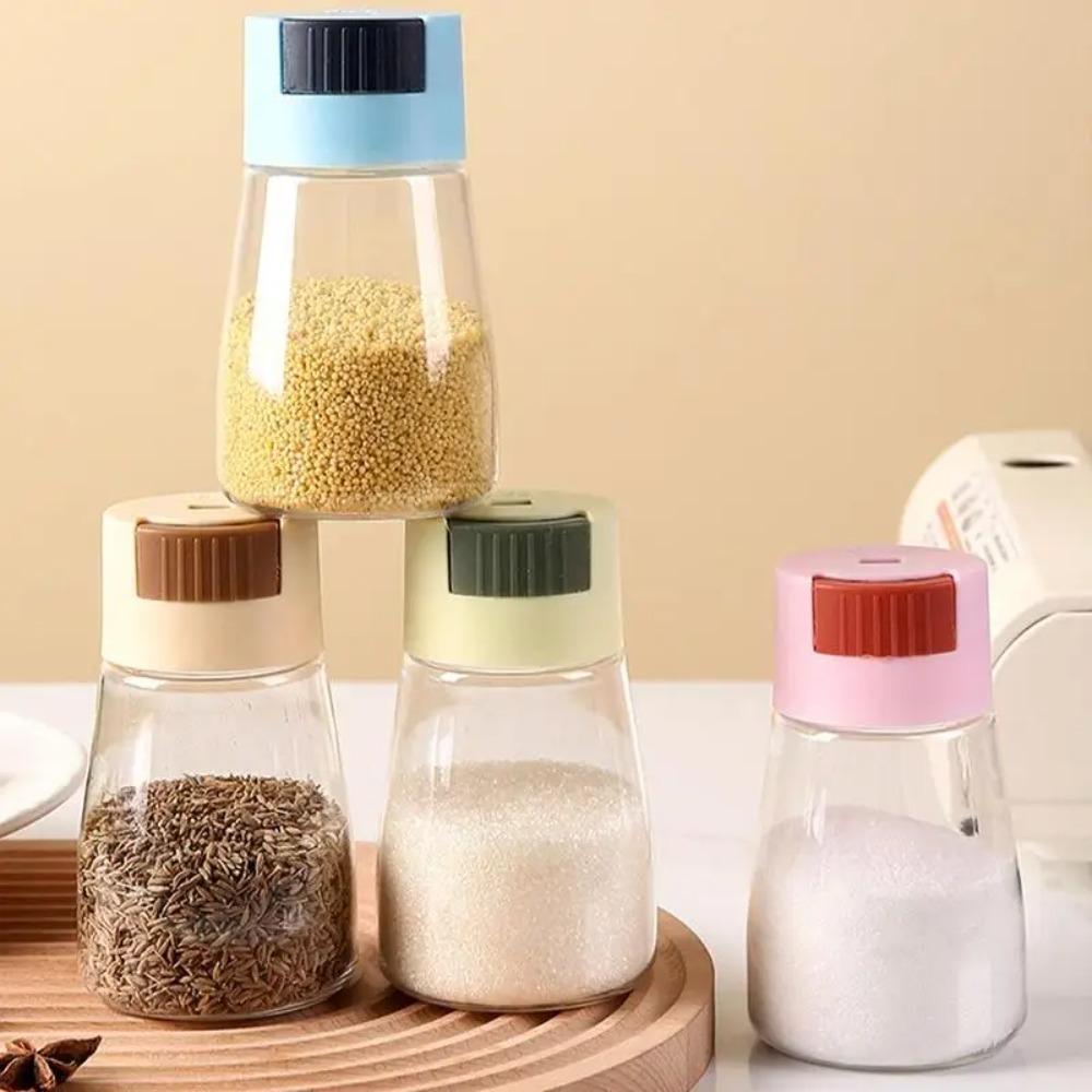 Plastic Measuring Seasoning Bottle Press Type Quantitative Salt Dispenser  Cooking