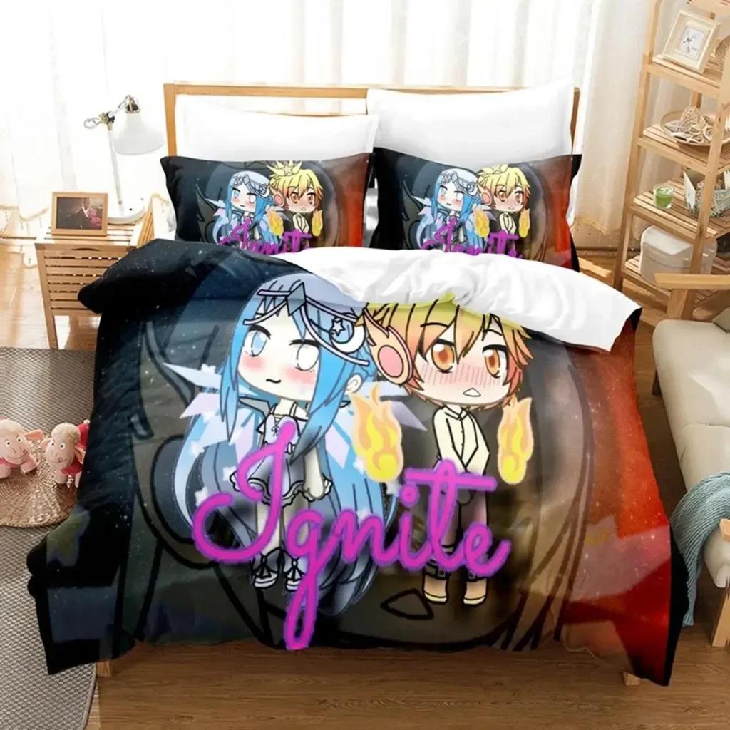 3D Print Anime Kawaii The Gacha Girl Printed Bed Set Duvet Cover Pillowcase Bedding Set Linen Sheet Quilt Cover Full Queen Size