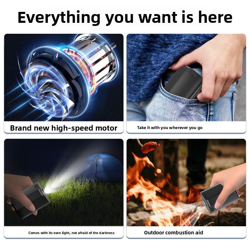 Wireless Electric Air Pump for Camping, Air Mattress, Inflatable Beds, Swim Rings, Pool Floats - Rechargeable, Inflate & Deflate
