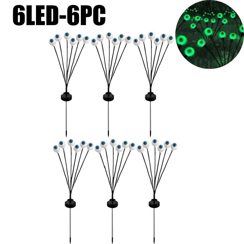 Glowing Eyeball Solar Lights Waterproof Swaying Halloween Garden Decor Outdoor Pathway Yard Scary Party Lights Auto On Off