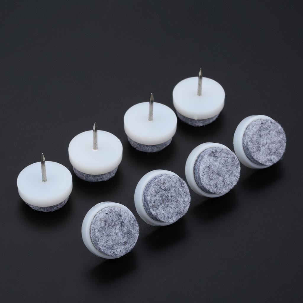 40 Pcs 20mm Slider Glide Pad Round Nail-on Furniture Felt Pad Reduce Noise Floor Protector for Cabinet Sofa Chair Table Leg Feet