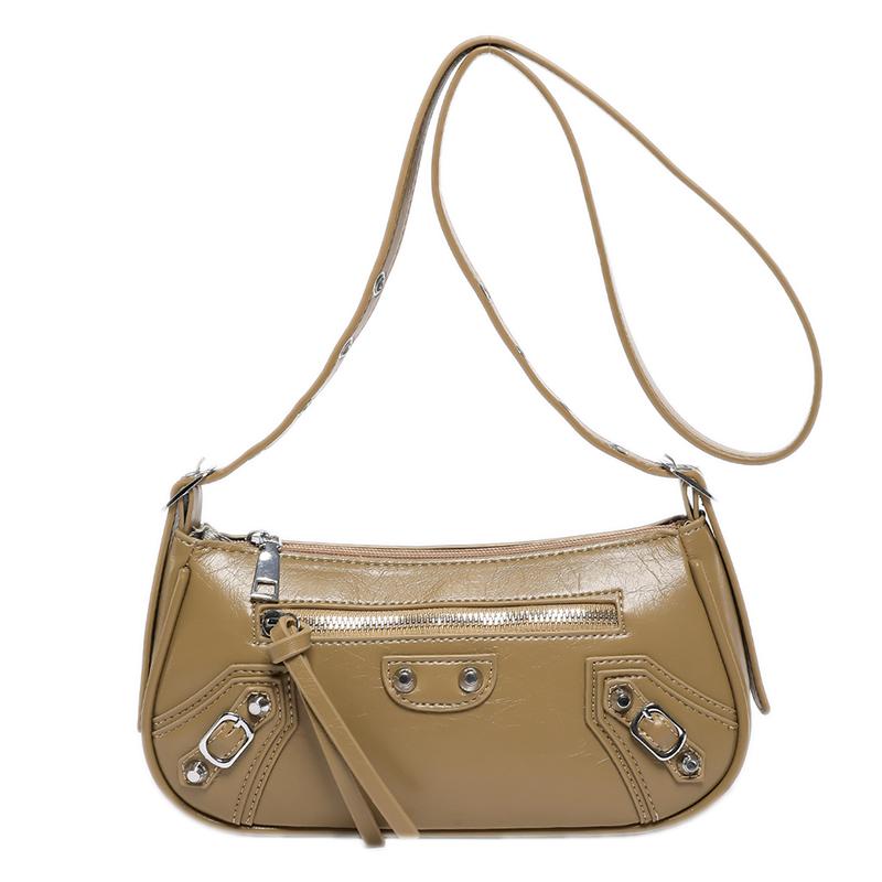 Women's PU Leather Shoulder Bags  Small Rivet Messenger Bags for Ladies  High Quality Casual Crossbody Bag  Fashion