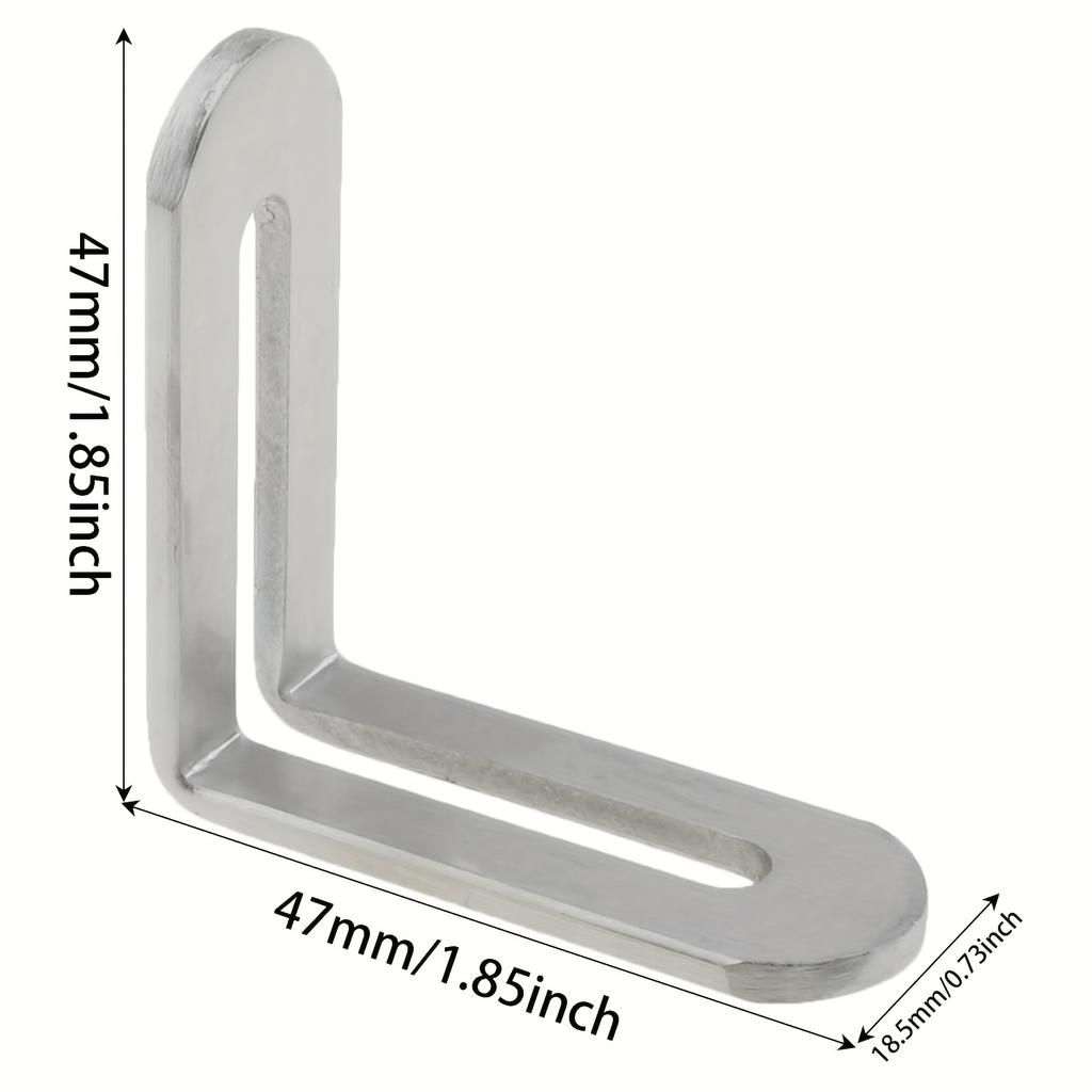 5pcs 47mmx47mmx19mm Furniture Reinforcement Right Angle Connector L Bracket Single Slot Corner Code Silvery Adjustable L Bracket