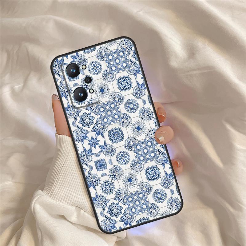 Blue And White Porcelain Case For Realme 15 14 11 12 13 Pro Plus C65 C67 C71 C63 C61 C55 C51 C53 C35 C75 GT6 GT7 Pro