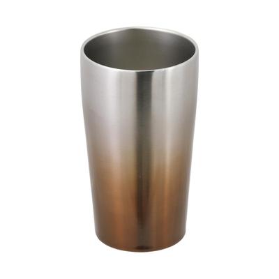 Pearl Metal Vacuum Insulated Keeps Hot or Stainless Satin X Vintage Bar Tumbler, 420ml, Cold, Anti-Condensation, Steel, Brown, Style, HC-319
