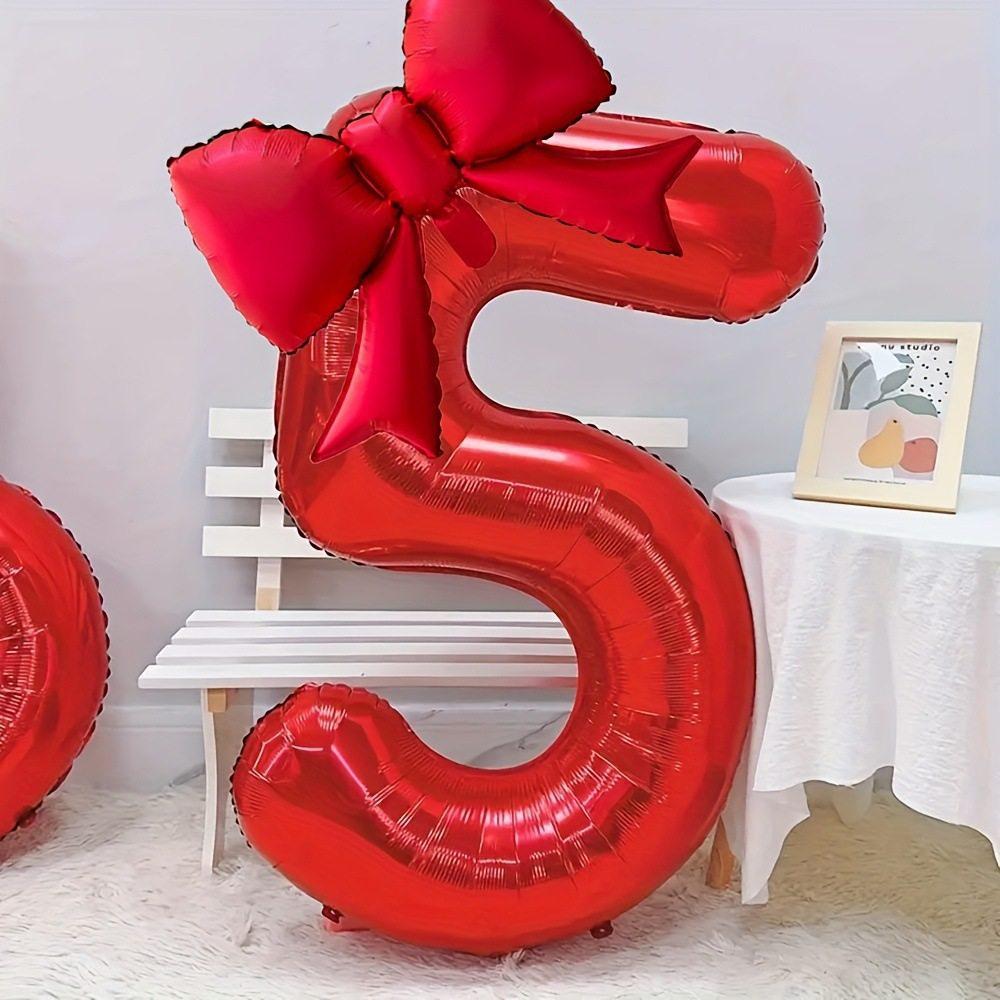 Xiaohongshu 32-Inch Red Bow Balloon for Birthday & Valentine's Day Decor