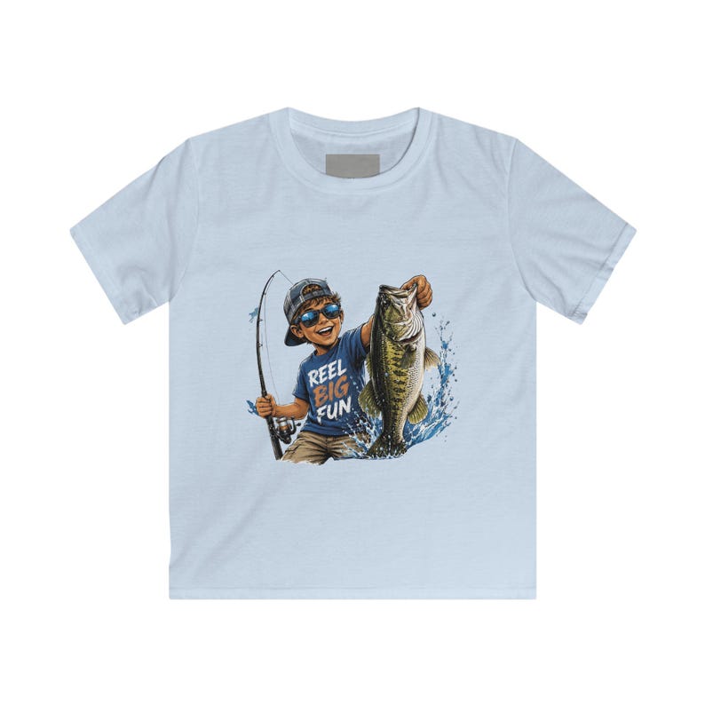 Kid Fisherboy Holding Big Bass Tee | Reel Fun Fishing Kids Shirt 120