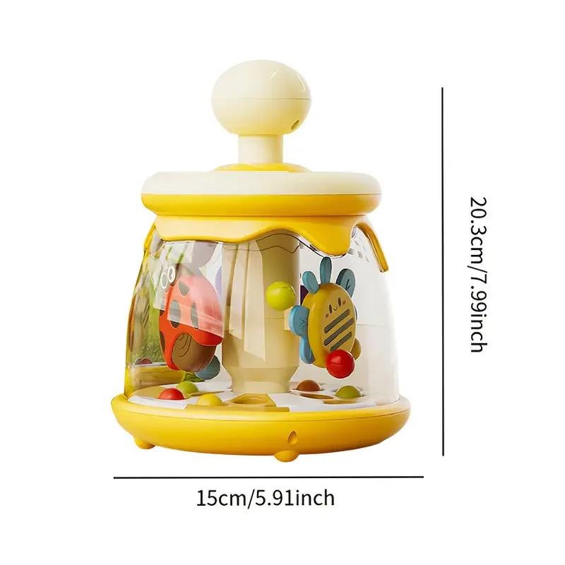 Colorful Insect and Carousel Theme Press-and-Go Toy with Jumping Ball - Early Educational Toddler Toy for Sensory Development