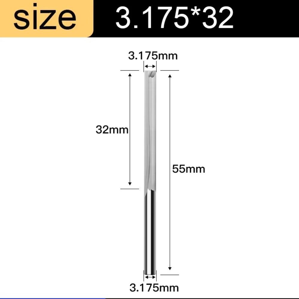 2 Flute Milling Cutter 3.175 4mm Shank Mill Cutter CNC Router Bit  Wood /MDF /Hard Wood/Acrylic/PVC