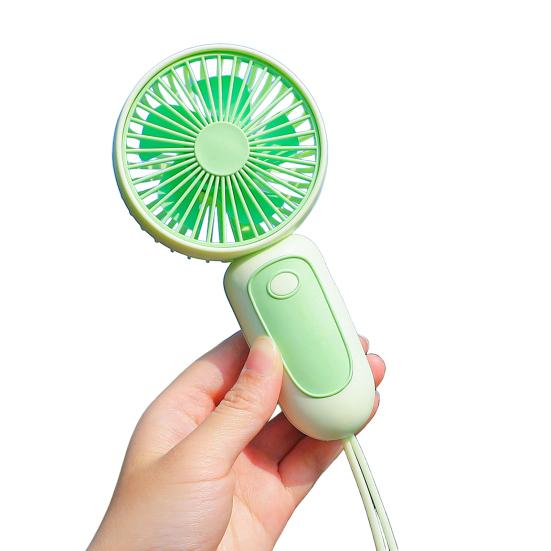 Handheld Desktop Fan with Lanyard Dual-Use Portable Cooling Fan for Students Commuting Traveling Type-C Fast Charging Low Noise Summer Gadget