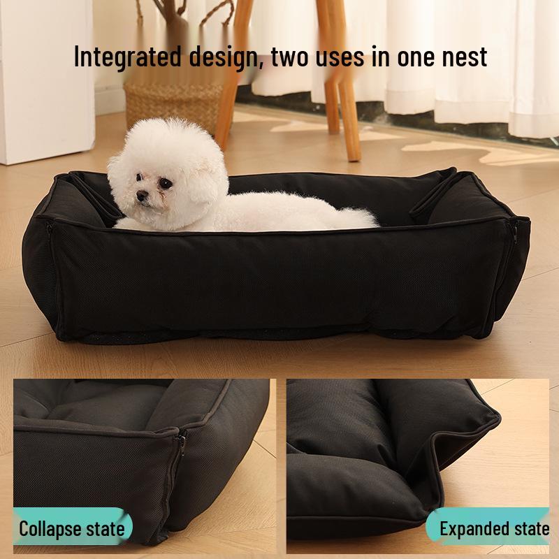 All-Season Waterproof & Stain-Resistant Pet Bed Mat with Scratching Leather, Wash-Free Oxford Cloth for Cats & Dogs