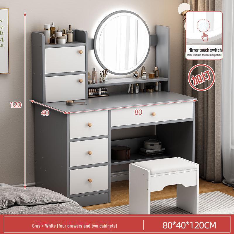 Modern Large Capacity Makeup Vanity with Storage for Bedroom