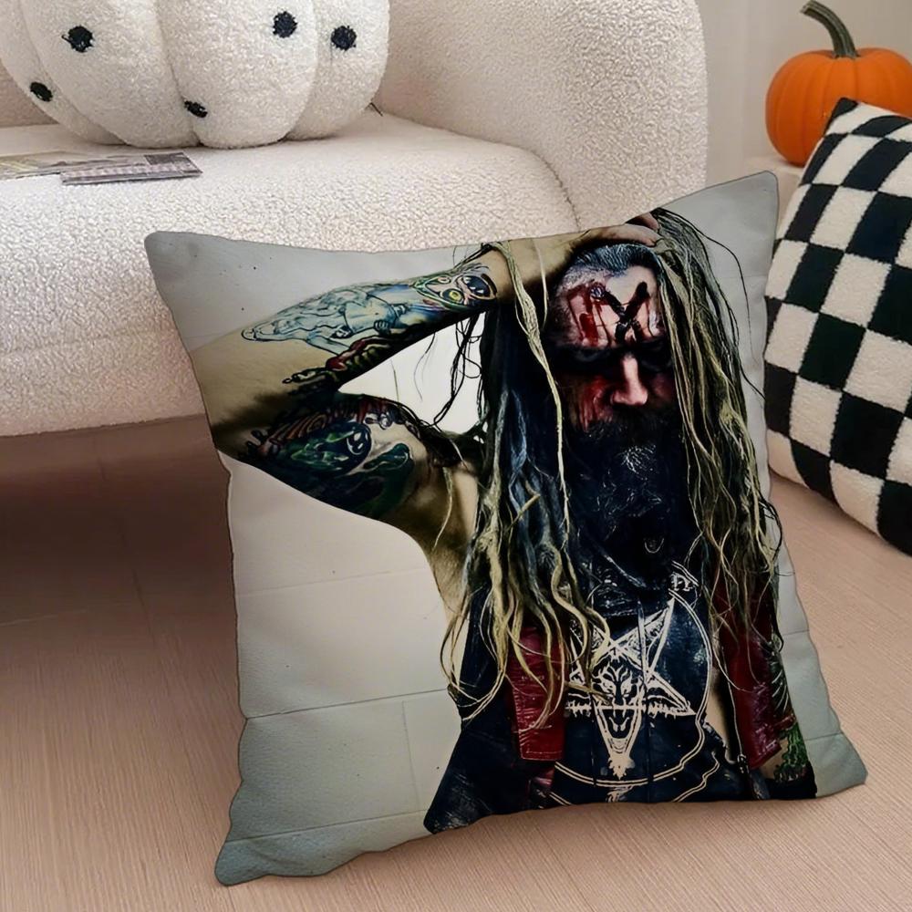 Singer Horror RRob ZZombie Cushion Cover Throw Pillow Cover Hidden Button Durable Polyester Chair Cushion