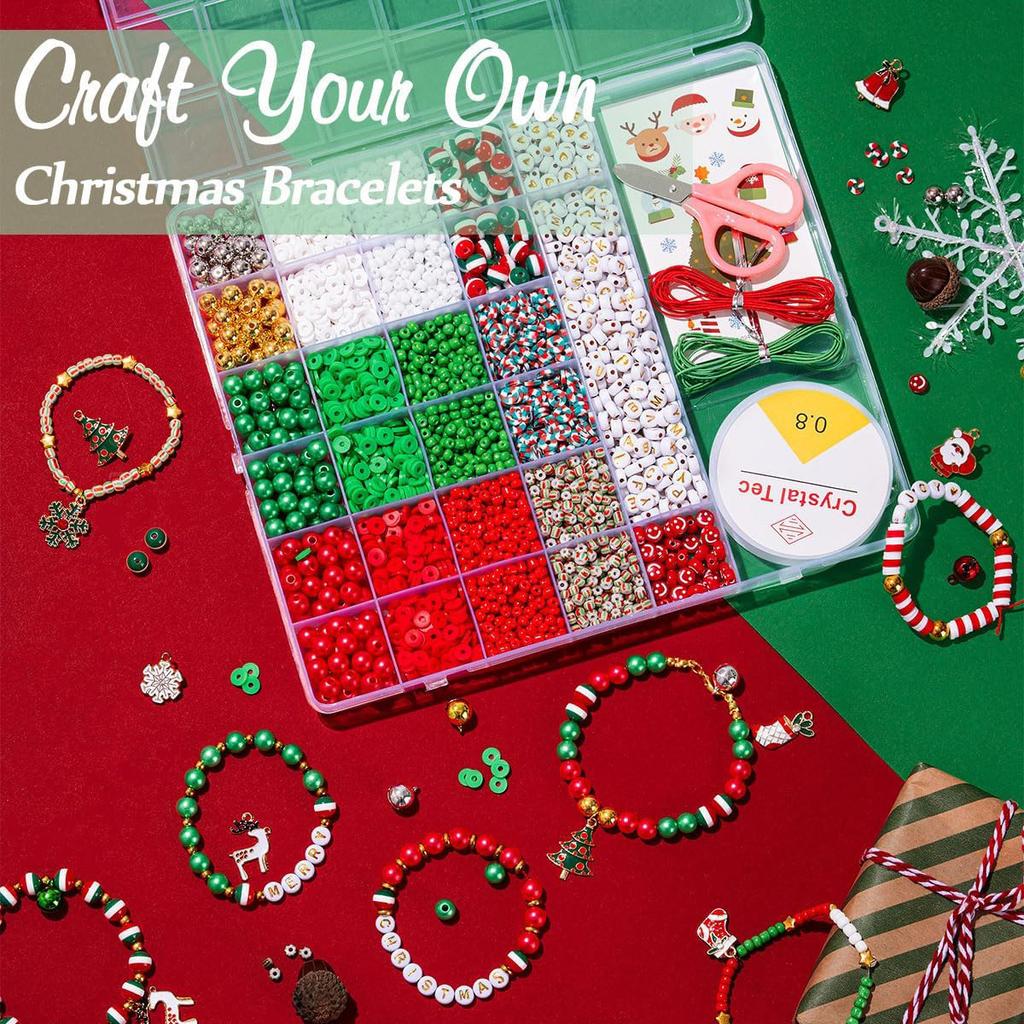 Christmas Diy Soft Pottery Beaded Bracelet Handicraft Friendship Bracelet Making Jewelry Set