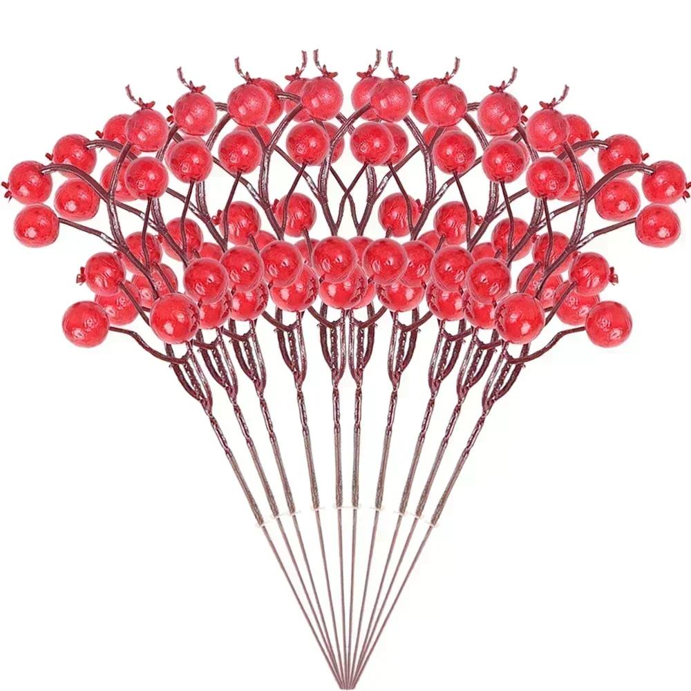Christmas Simulation Berry Berries Branches Artificial Flower Fruit Cherry Plants Pendant Home Xmas Party Decoration DIY Gift