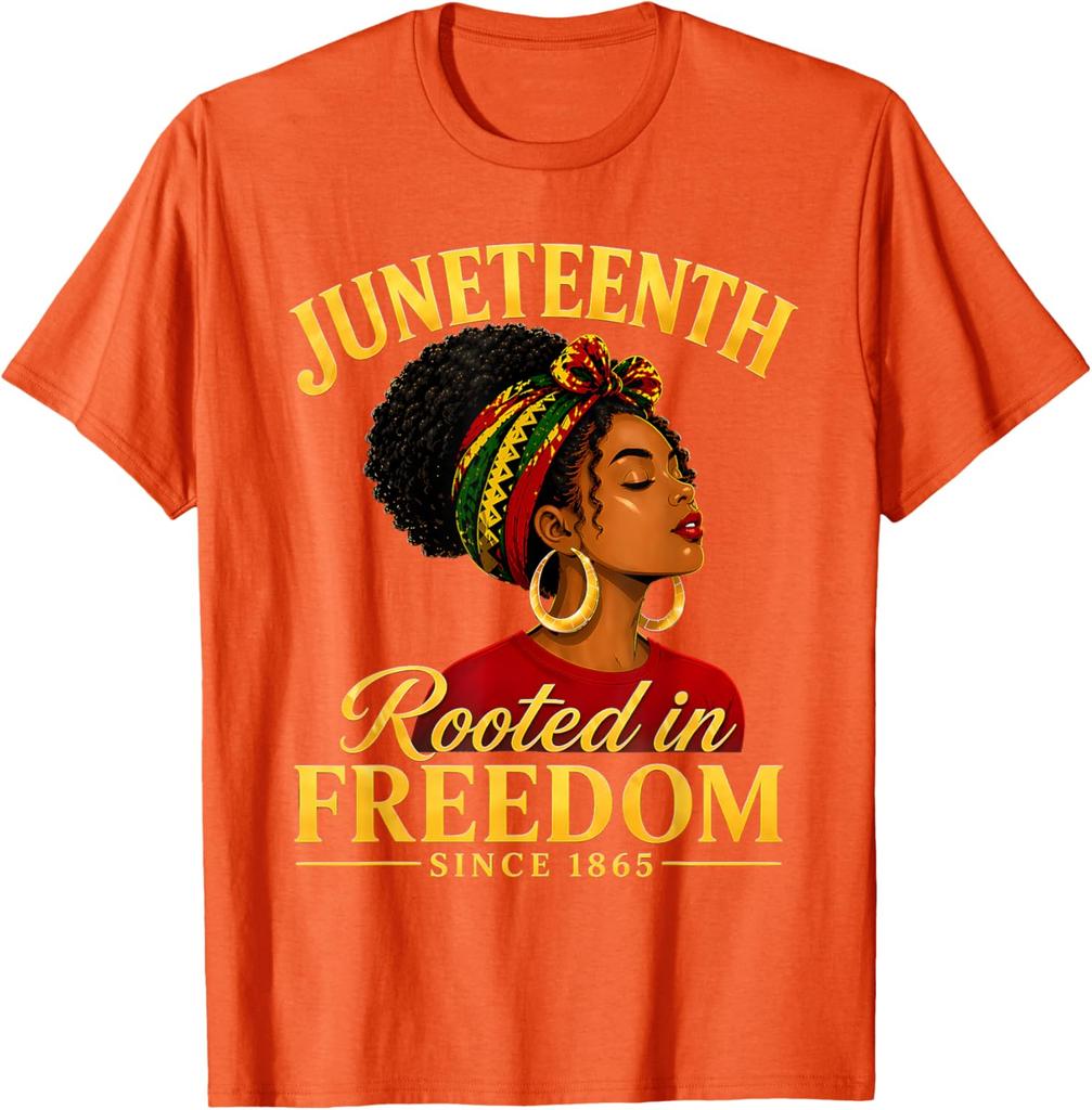 Juneteenth Rooted In Freedom Since 1865 Black Queen Tshirt Unisex Unisex Short Sleeve Celebration Tee 1865 Juneteenth Tshirt Gift