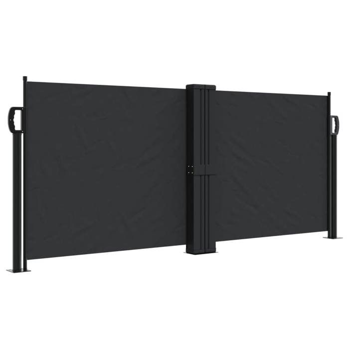VidaXL Auvent latéral rétractable noir 100x600 cm, écran d’intimité de jardin, brise-vue de balcon, écran d'extérieur, 4004579