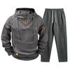 Men's Casual Pullover Hoodie and Jogger Pants Set with Pockets for Fall Winter
