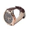 Men Watch Rose Golden Case Black Dial Quartz Movement Luminous Calendar Water Resistant Watch for Male