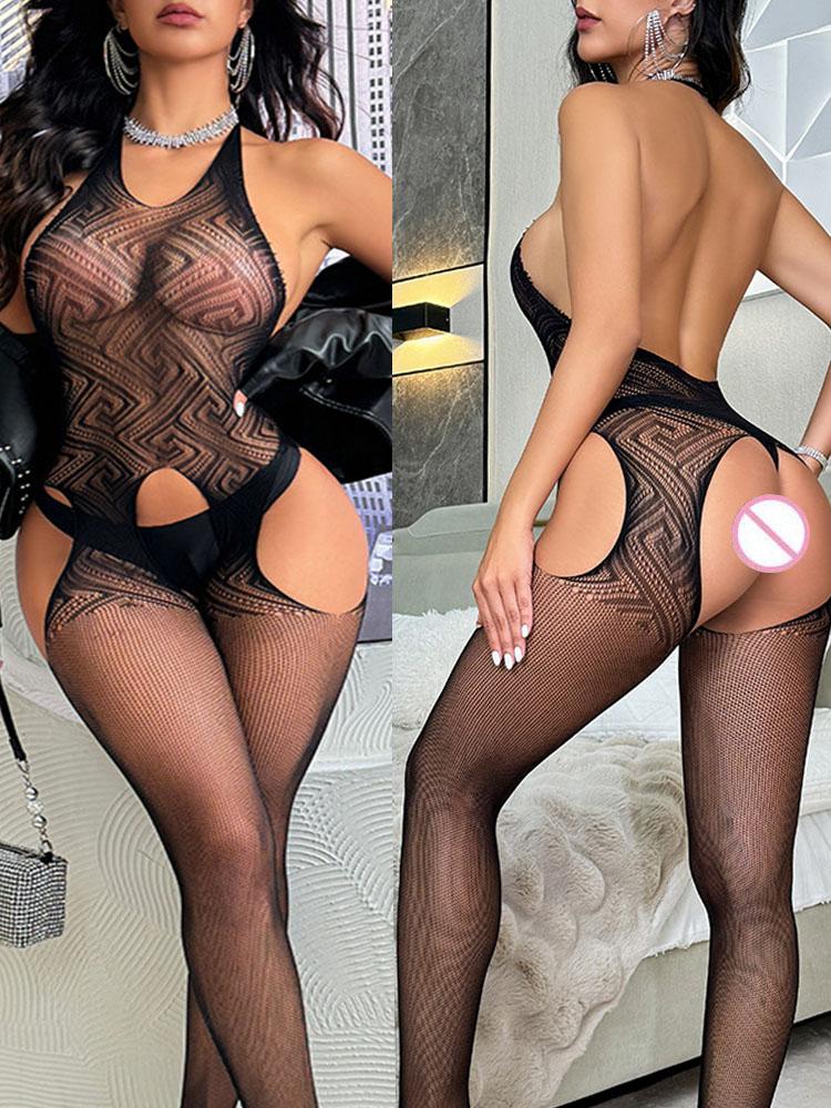Hot Sexy Sheer Fishnet Bodysuit Woman Sexy Lingerie Open Crotch Bodystockings Romance Underwear Erotic Secret Lingerie Sexy Set