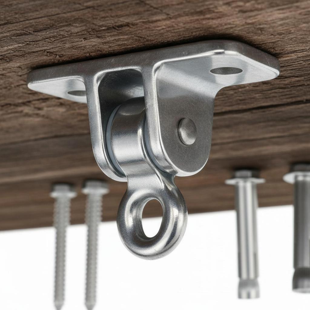 Swing Hanger Bracket Silver Turnable Overhead Mount Polished Mounting