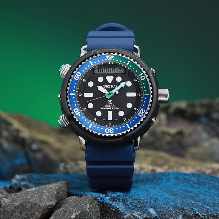 Seiko PROSPEX Solární strojek Silikonový řemínek Hodinky Pánské Hodinky Černý ciferník SNJ039P1