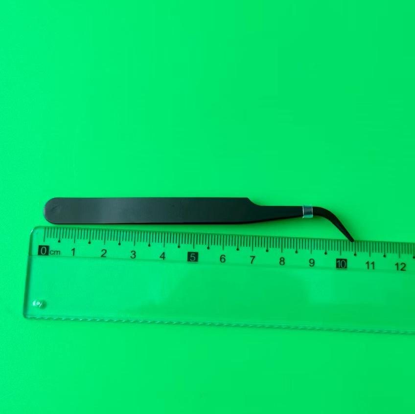 Gold Feather Bent Tip Eyelash Tweezers for Eyelash Extensions and Eye Corners