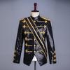 Male Black Sequins European Palace Style Stylist Men's Nightclub DJ Gold-studded Performance Costume Performance Dress