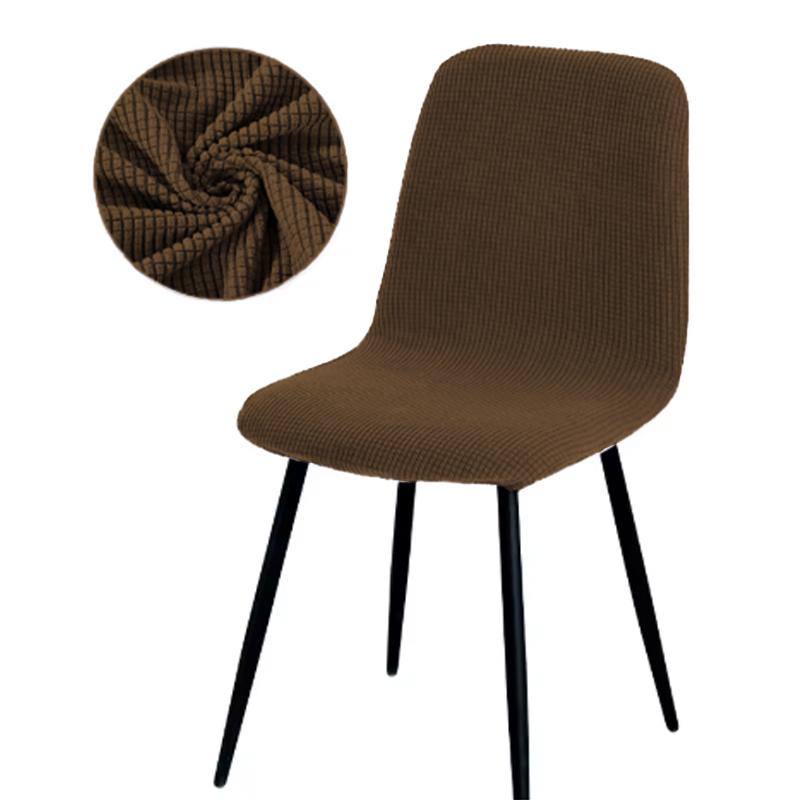 Solid Color Chair Cover Thickened Elastic Minimalist Dining Seat Cover Removable Washable Chair Slipcover Anti-dirty All Season