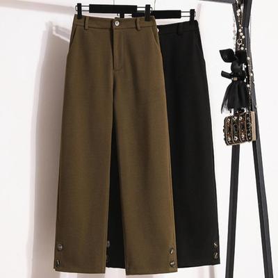 DIMANAF 2024 Plus Size Long Pants Women Elastic Loose Thick Vintage Solid High Waist Loose Basic Casual Trousers Wide Leg Pants 5XL