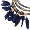 Fashion Feather Tassel Necklace Multilayer Necklace Earrings Set Ethnic Jewelry Set  Women Jewelry