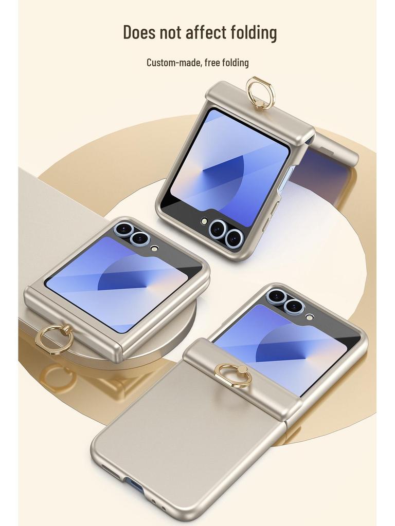 Samsung ZFlip6/5 All-Inclusive Scharnier-Schutzhülle mit Ringhalter & Folie