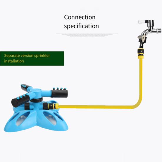 360-Degree Rotation Lawn Sprinkler with 3 Arm Leakproof Large Coverage Area Irrigation System Easy Assembly Automatic Water Sprinkler