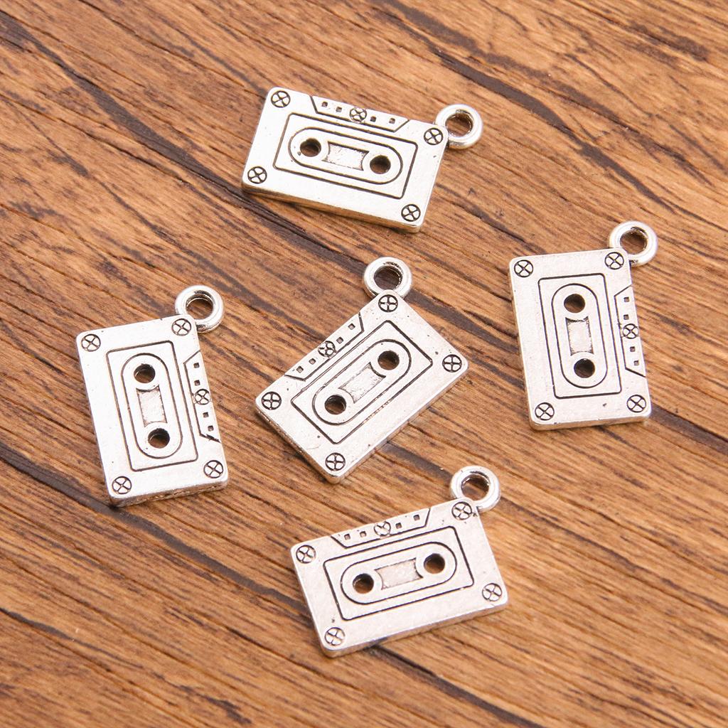 10pcs Musical Note Pendant Piano Guitar Microphone Speaker Suona Music Equipment Alloy Jewelry Accessories