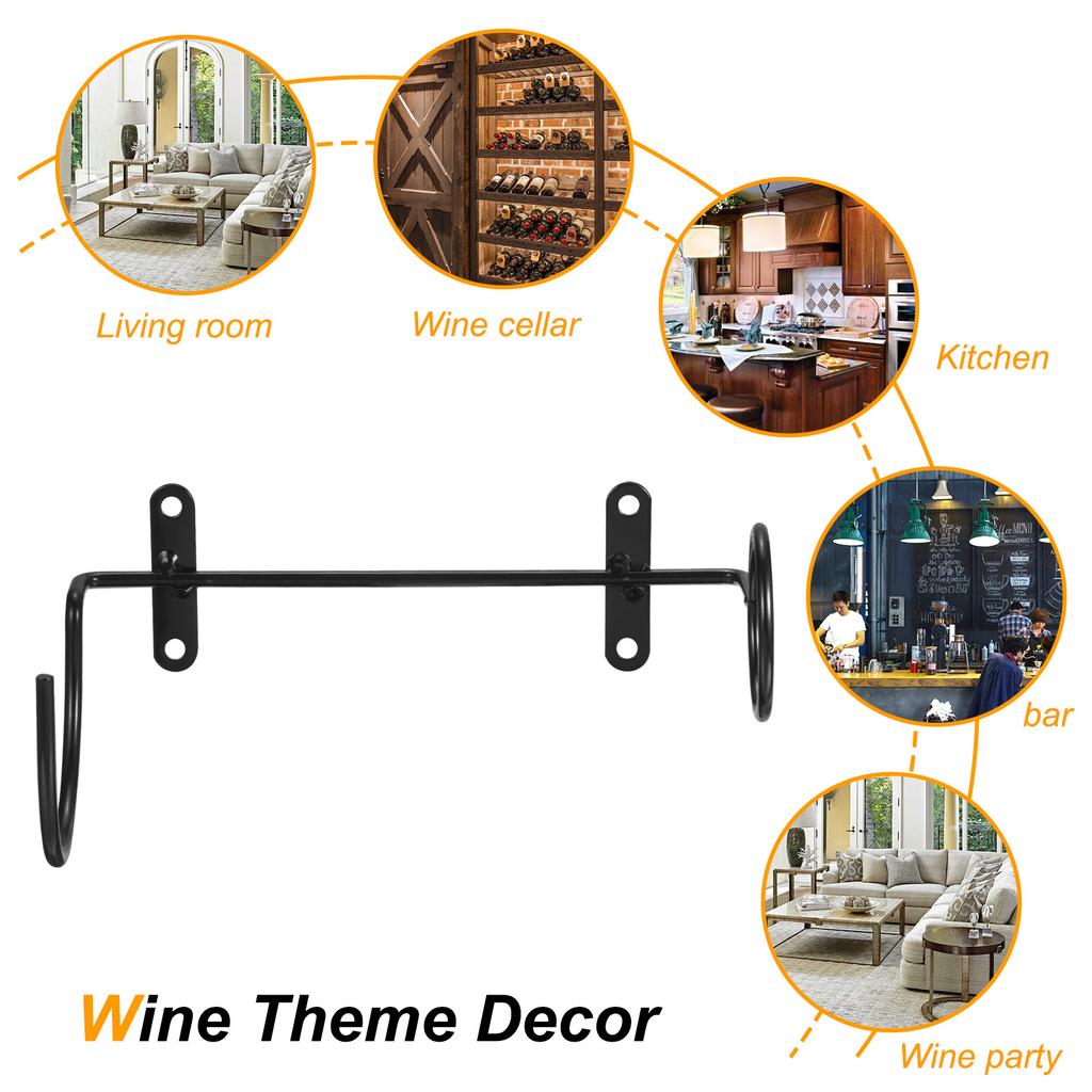 Spiral Wine Wall Holder 12Pcs Wine Bottle Display Holder Wine Bottles Display Wall Storage Shelf for Home Bar Wall Black Right