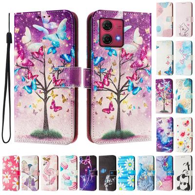 Custodia in Pelle Dipinta di Lusso con Albero di Farfalle Portafoglio Copertura Stile Libro per Motorola Moto G60,G40 Fusion,G10,G20,G30,G Play,G Power,Edge 50 NEO...
