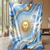 Argentina Football Printed Flannel Blanket Skin Friendly Warm Decorative Throw for Indoor Couch Bed Daily Use