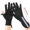 Women Two Finger Exposed Gloves Lengthen Cuffs Gloves Breathable Cooling Gloves