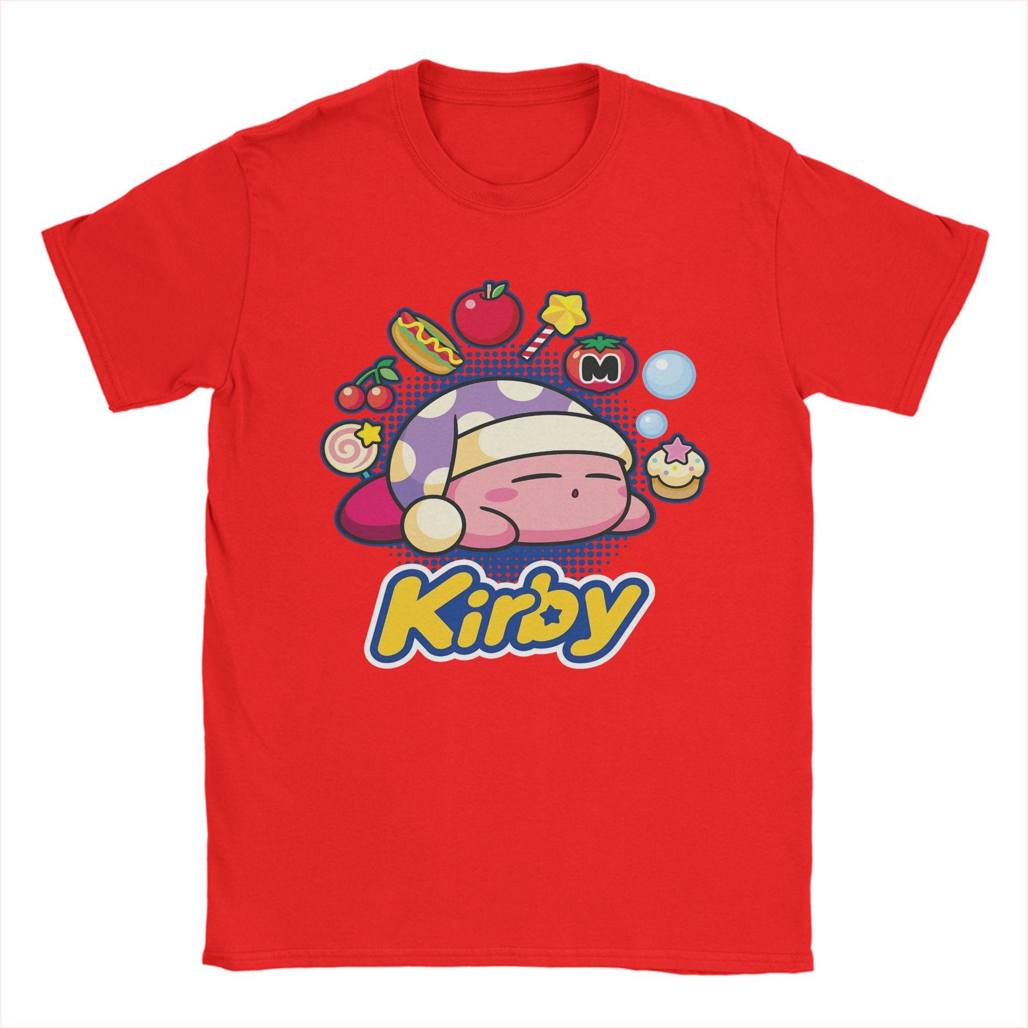 

Kirbys Sleeping Dreaming About Many Tasty Little Trinkets T Shirt Mens Cotton TShirts Tee Shirt Short Sleeve Clothes Gift M