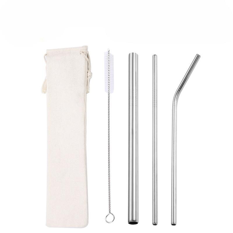 Stainless Steel Straw with Clean Brush Replacement Straw Long Straws for Stanley 40oz Cup Thermos Water Bottle Rink Metal Straw