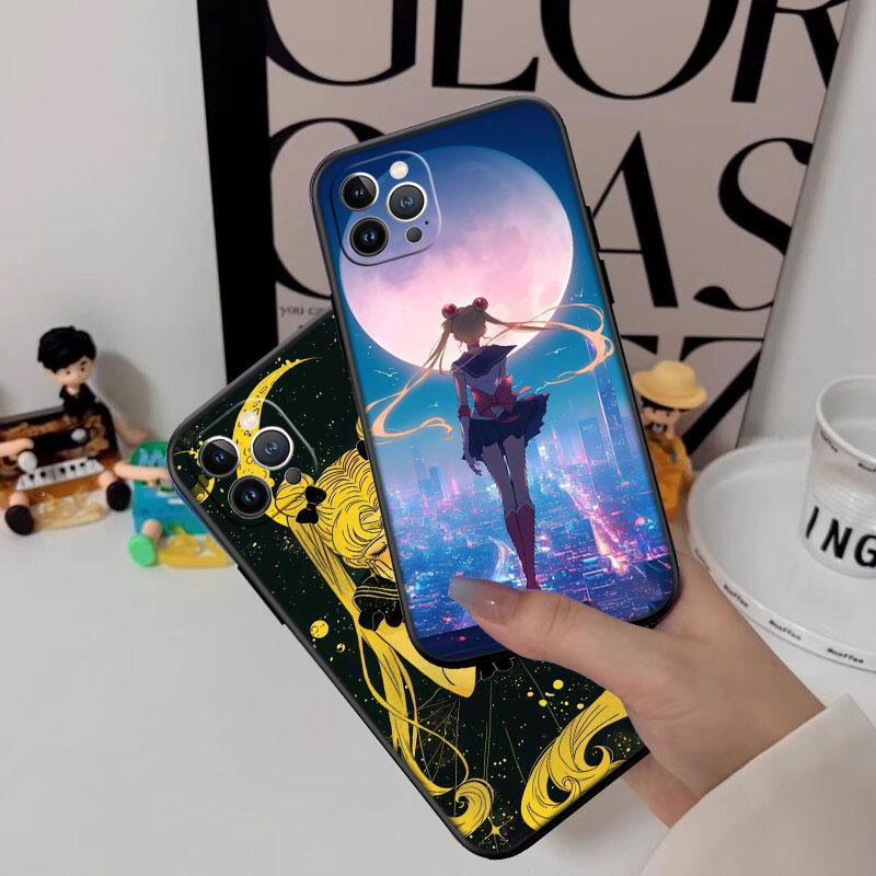 TR34 S-Sailors Art M-Moon Shell Phone Case for Samsung Galaxy S20 S21 S22 Ultra FE Plus A21S A22 A24 A25 A26 A30 A30S A31