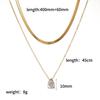 Trendy Fashion Color Zircon 18K Gold Plated Stainless Steel Water Drop Birthstone Pendant Stacked Collarbone Necklace for Women