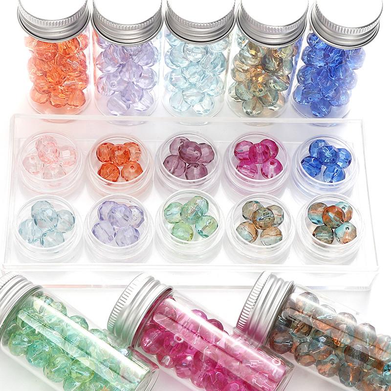 [10mm] Faceted Ball Beads Color Transparent Glass Beads Loose Spacer Beads For Jewelry Making Diy Bracelet Necklace Accessories